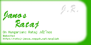 janos rataj business card